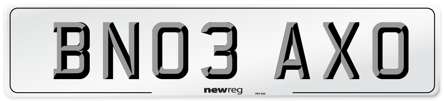 BN03 AXO Number Plate from New Reg